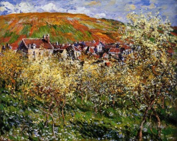 ヴェトゥイユ・クロード・モネの梅の花の風景 Oil Paintings